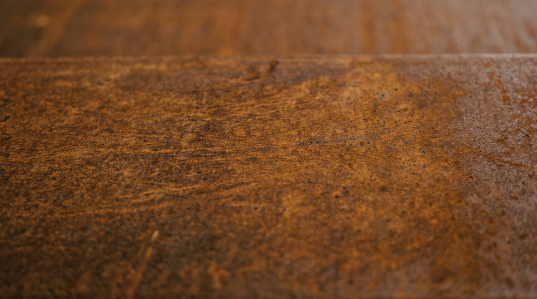 Smooth corten steel surface close-up